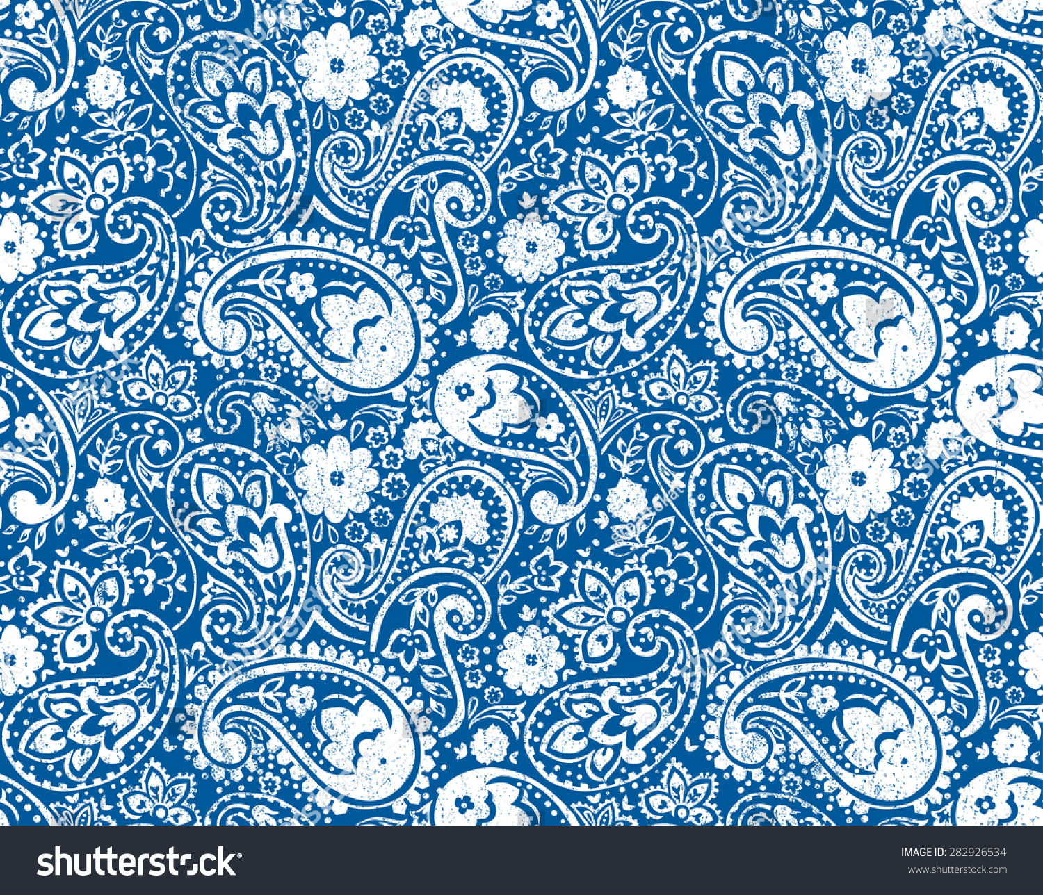 Vector Seamless Cute Graphical Paisley Pattern Stock Vector (Royalty ...