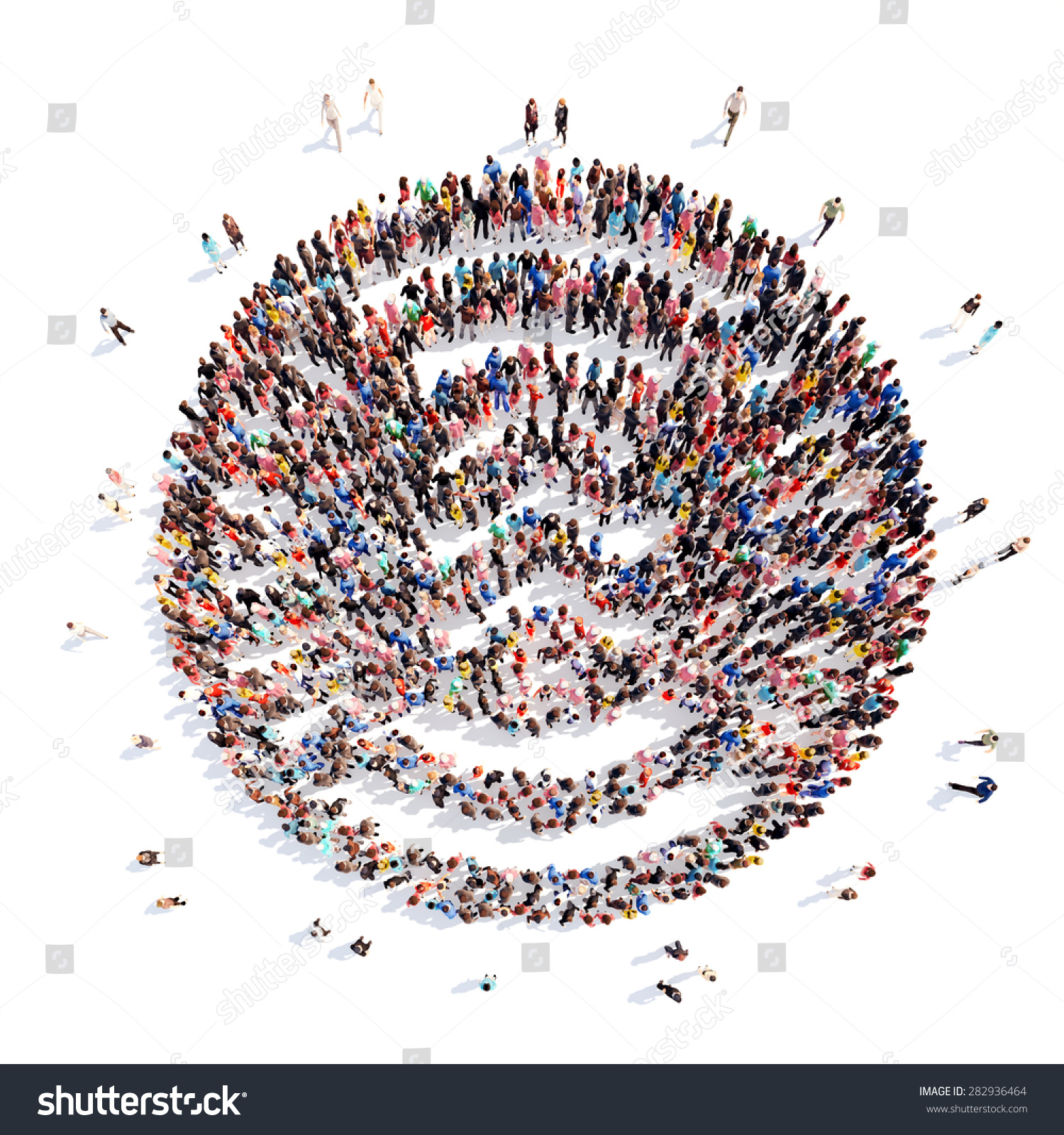 Large Group People Shape Abstract Symbols Stock Illustration 282936464 