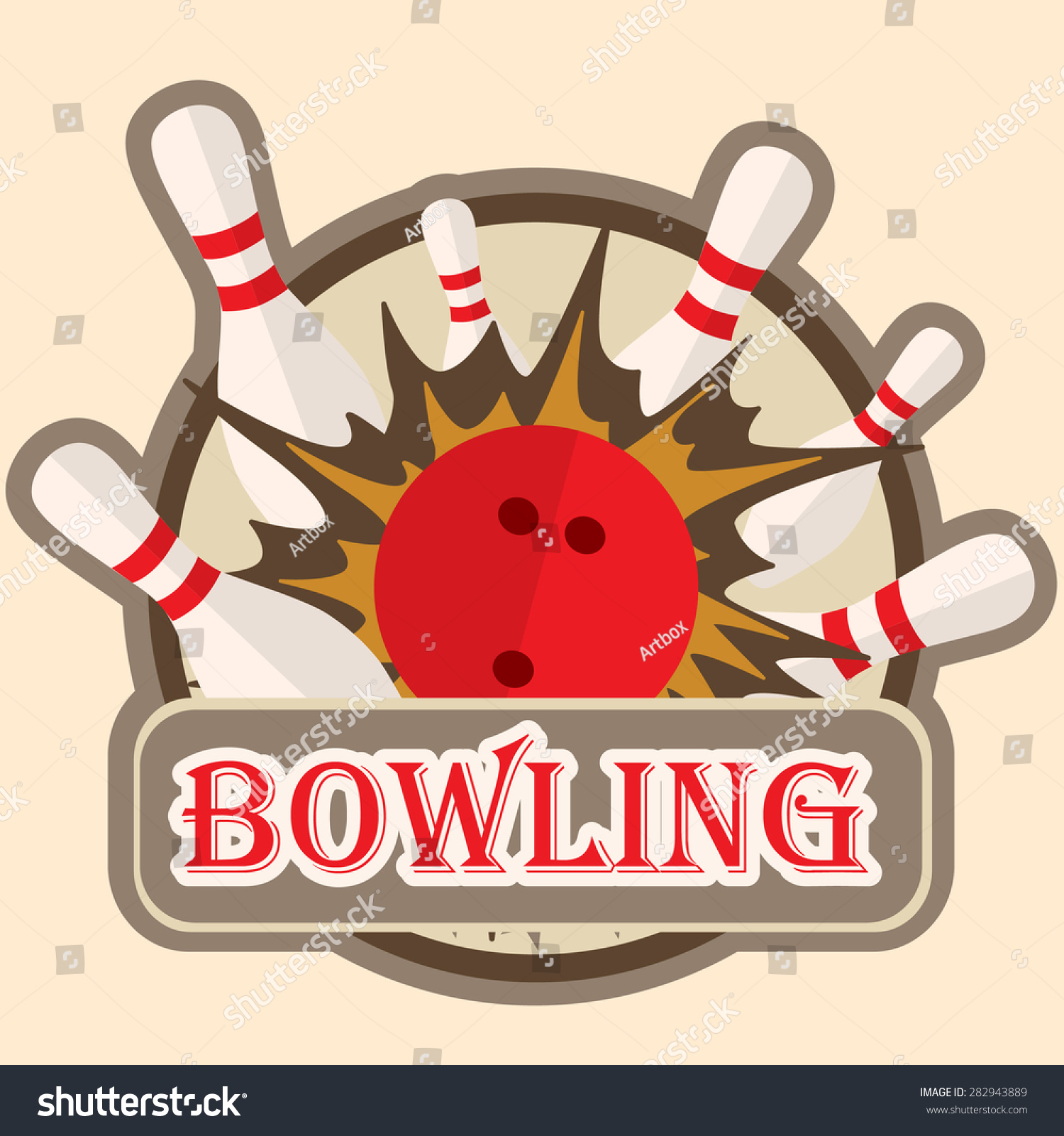 Bowling Sport Logo Sign Symbol Emblem Stock Vector (Royalty Free ...