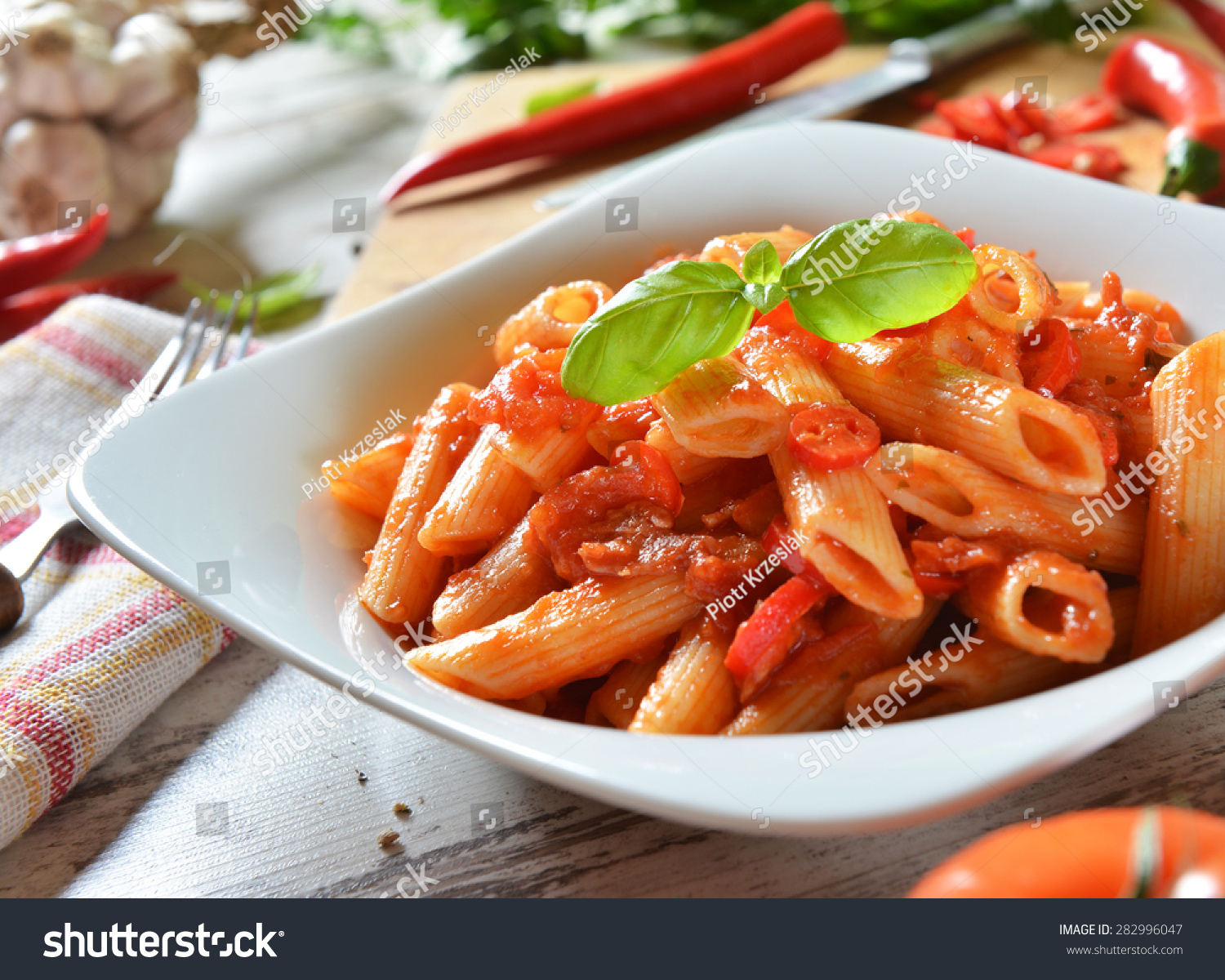 Penne Pasta Chili Sauce Arrabiata Stock Photo 282996047 | Shutterstock