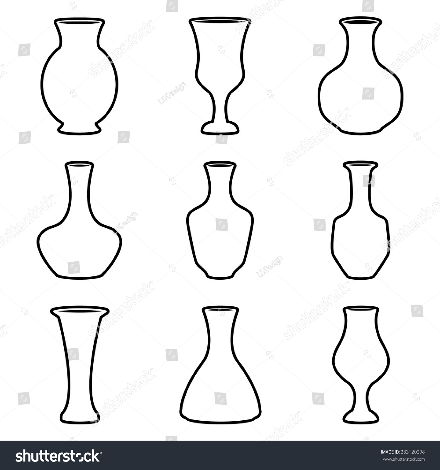 Vase Icons Stock Vector (Royalty Free) 283120298 | Shutterstock