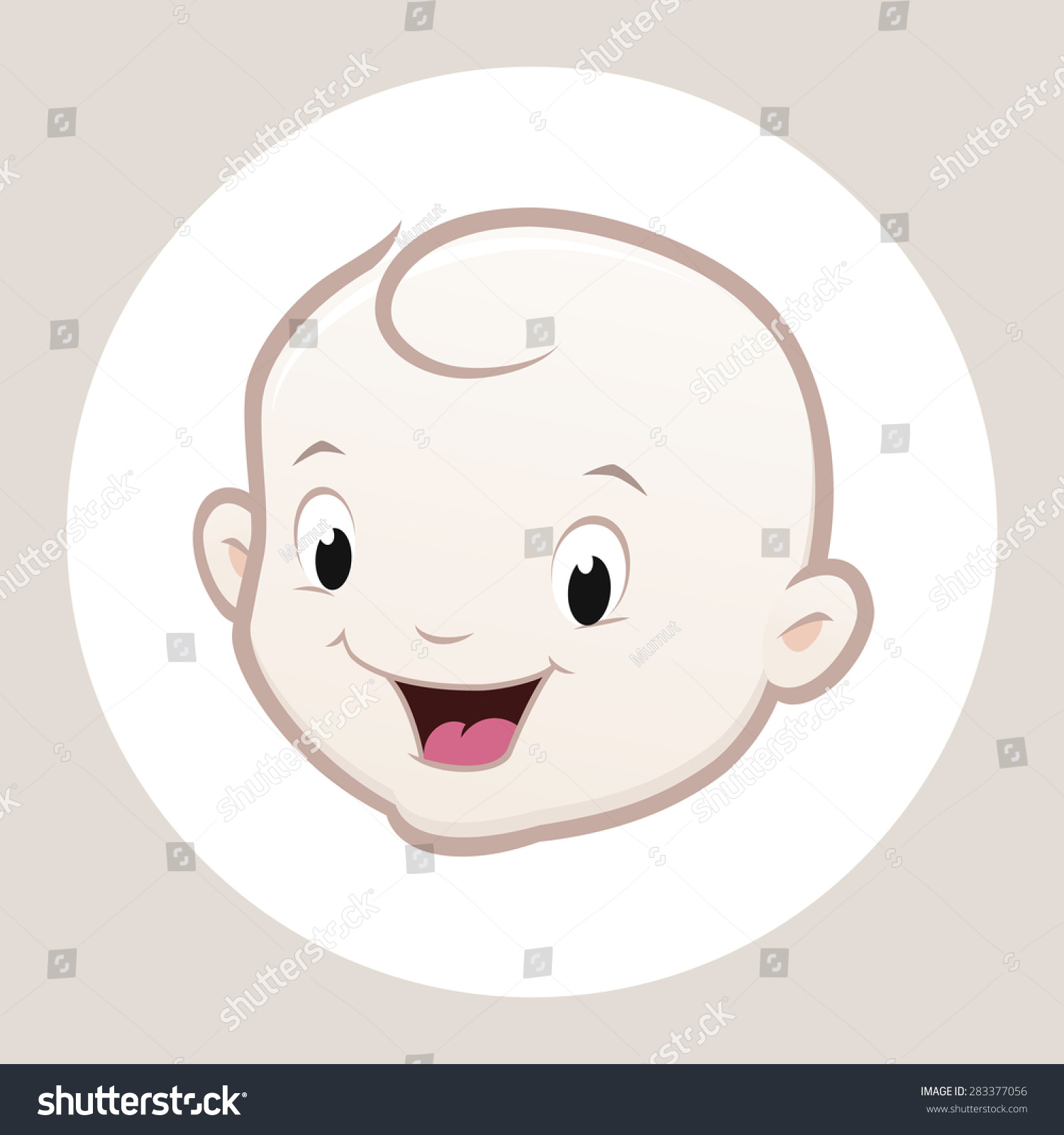 Cartoon Vector Baby Face Design Element Stock Vector (Royalty Free ...