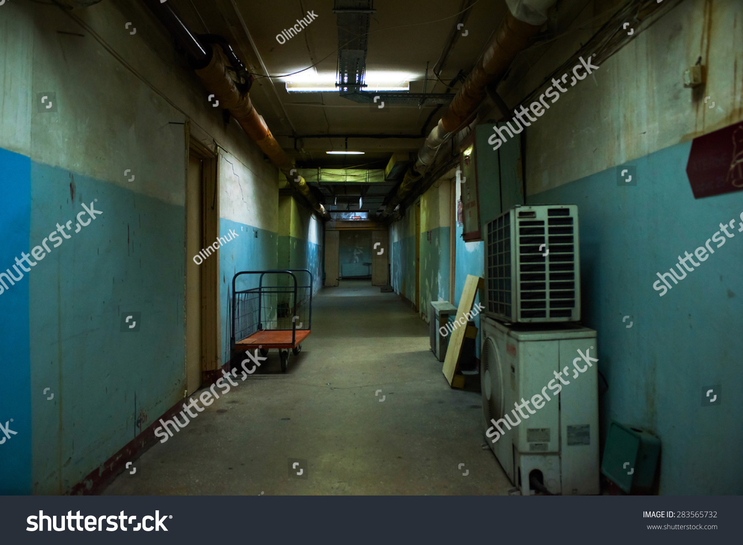 Dark Corridor Soviet Style Mysterious Dangerous Stock Photo 283565732 ...