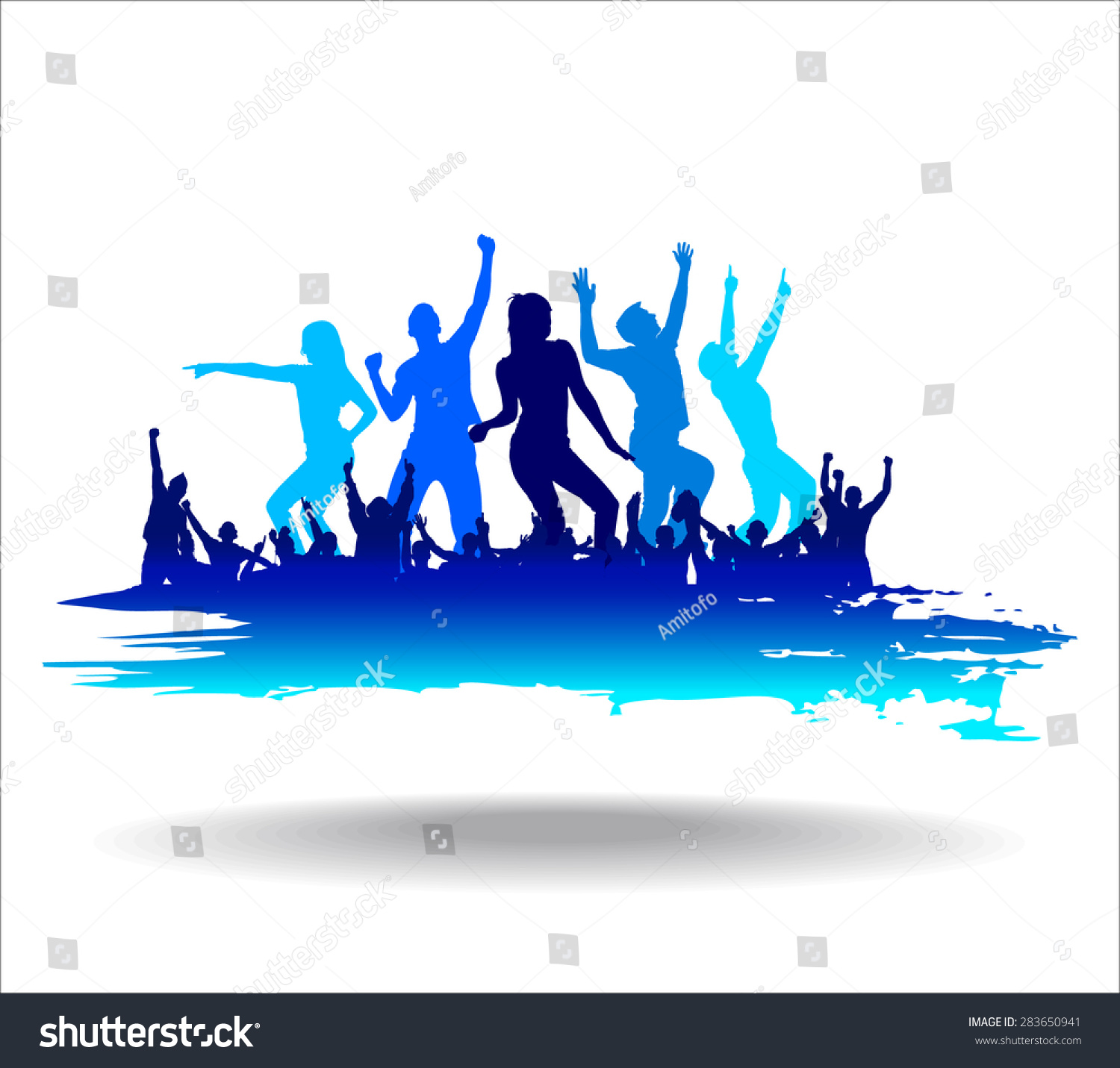 Silhouettes Dancing Girls Boys Stock Vector (Royalty Free) 283650941 ...