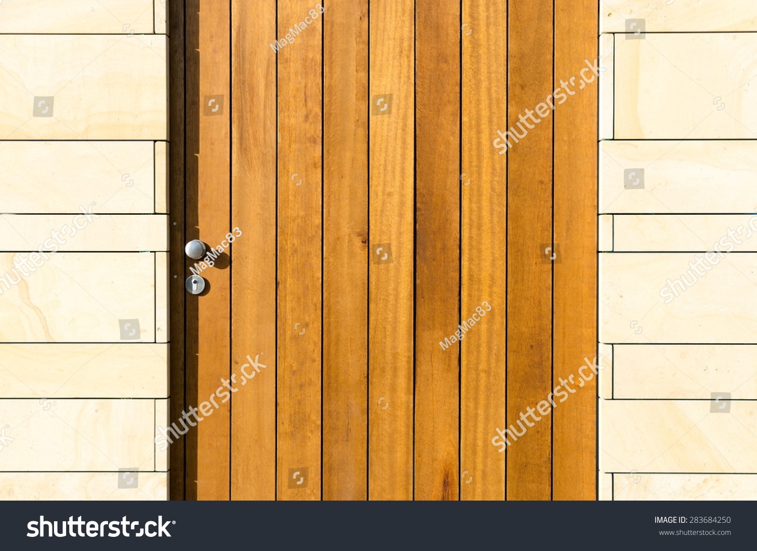 Wooden Door Wood Texture White Tiles Stock Photo 283684250 | Shutterstock