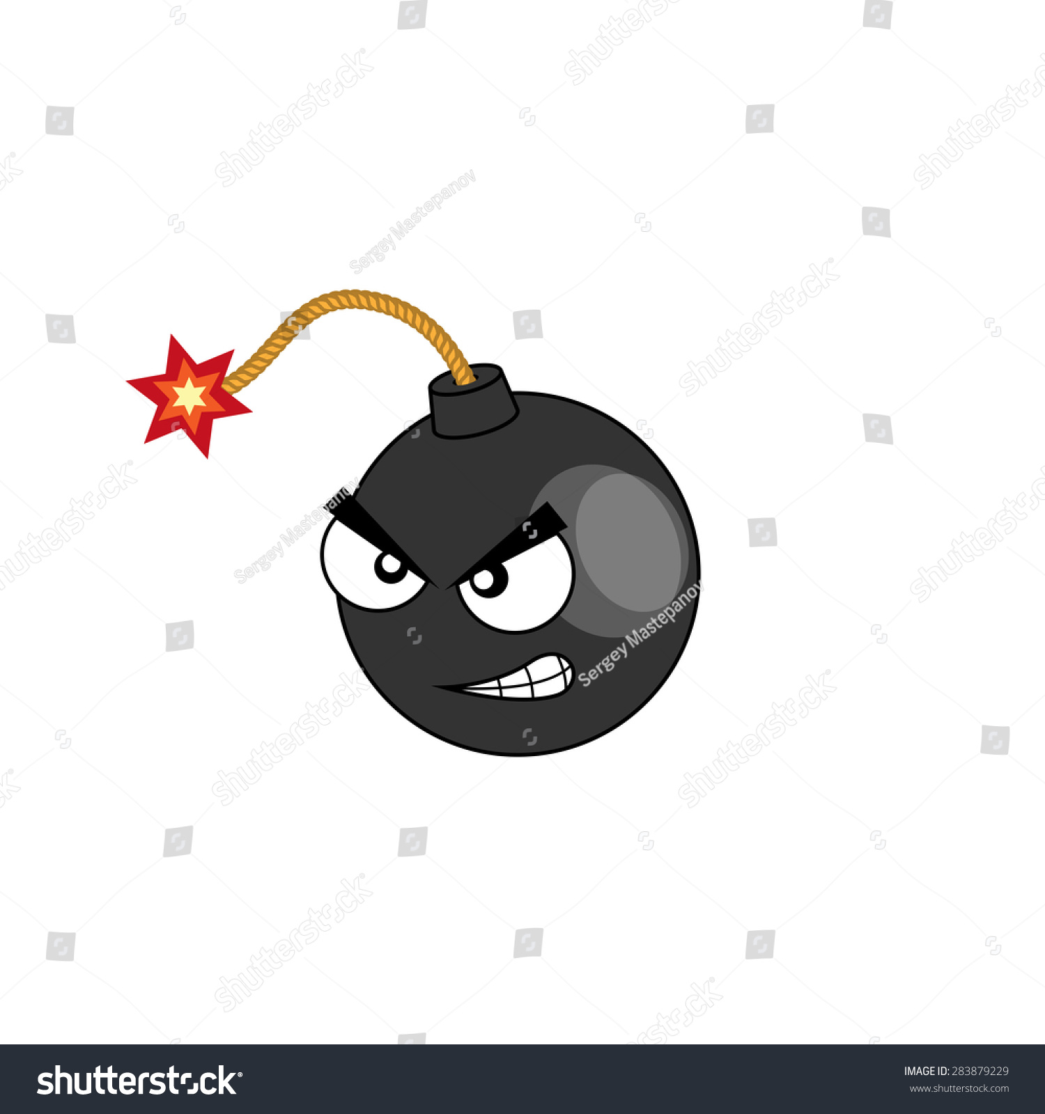 Angry Bomb Cartoon Vector Illustration Stock Vector (Royalty Free ...