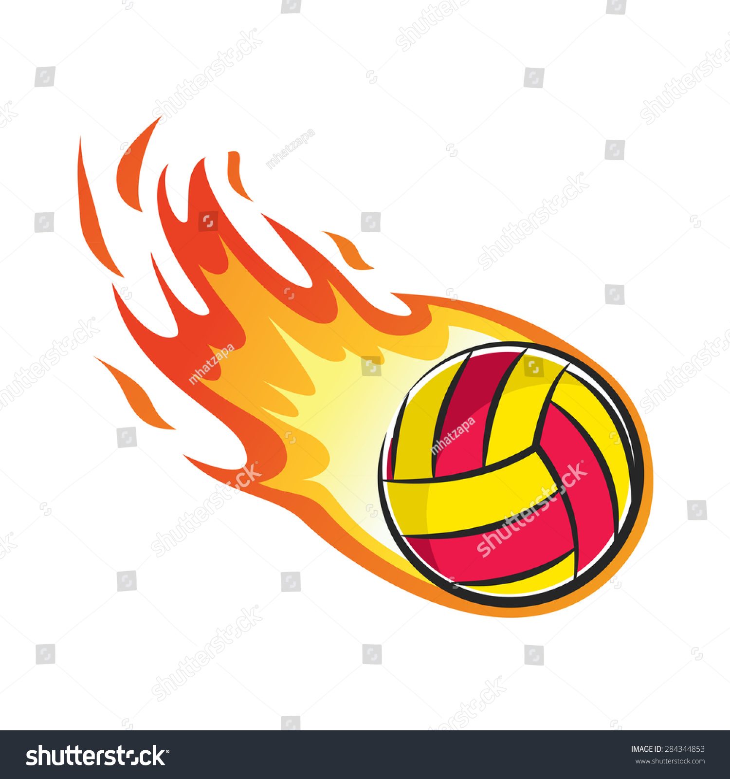 Flaming Volley Ball Stock Vector (Royalty Free) 284344853 | Shutterstock