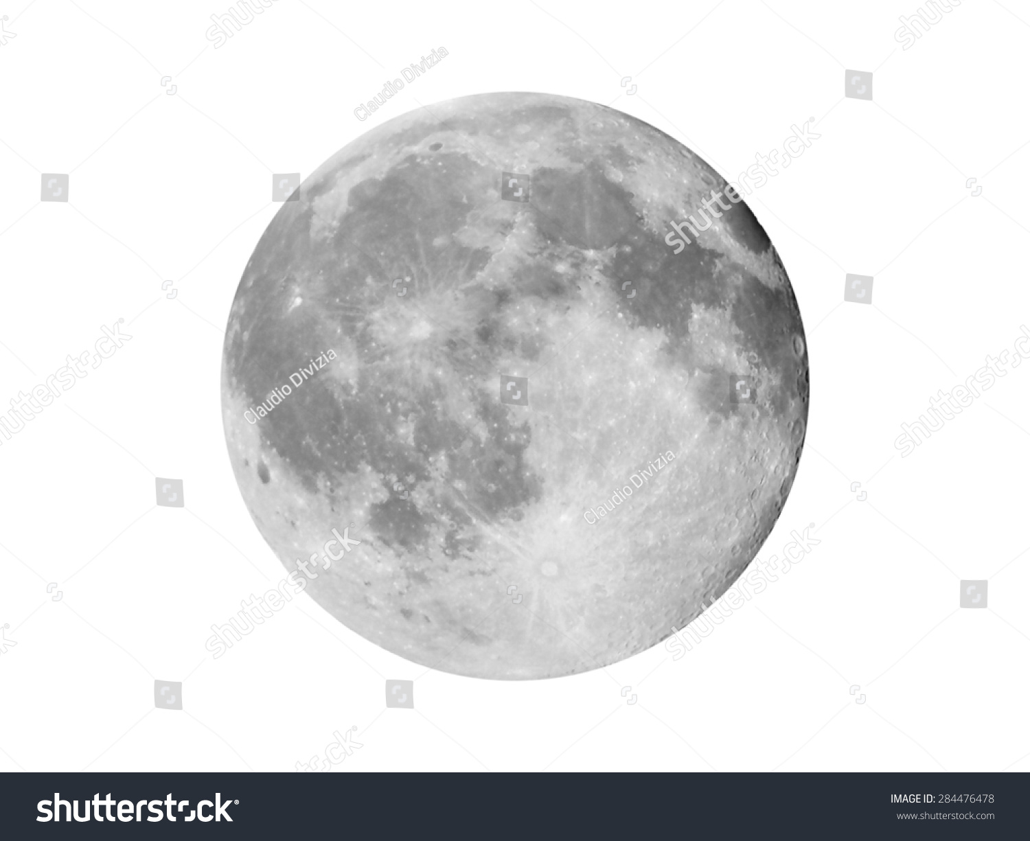 Full Moon Seen Telescope Northern Emisphere Stock Photo 284476478 ...