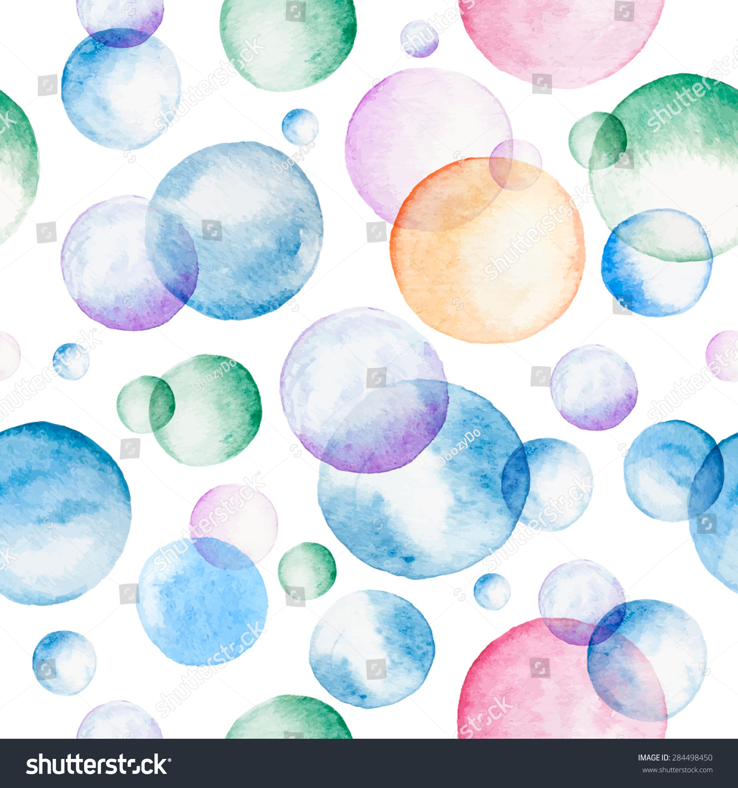 Watercolor Bubbles Seamless Pattern Soap Bubbles Stock Vector (Royalty ...