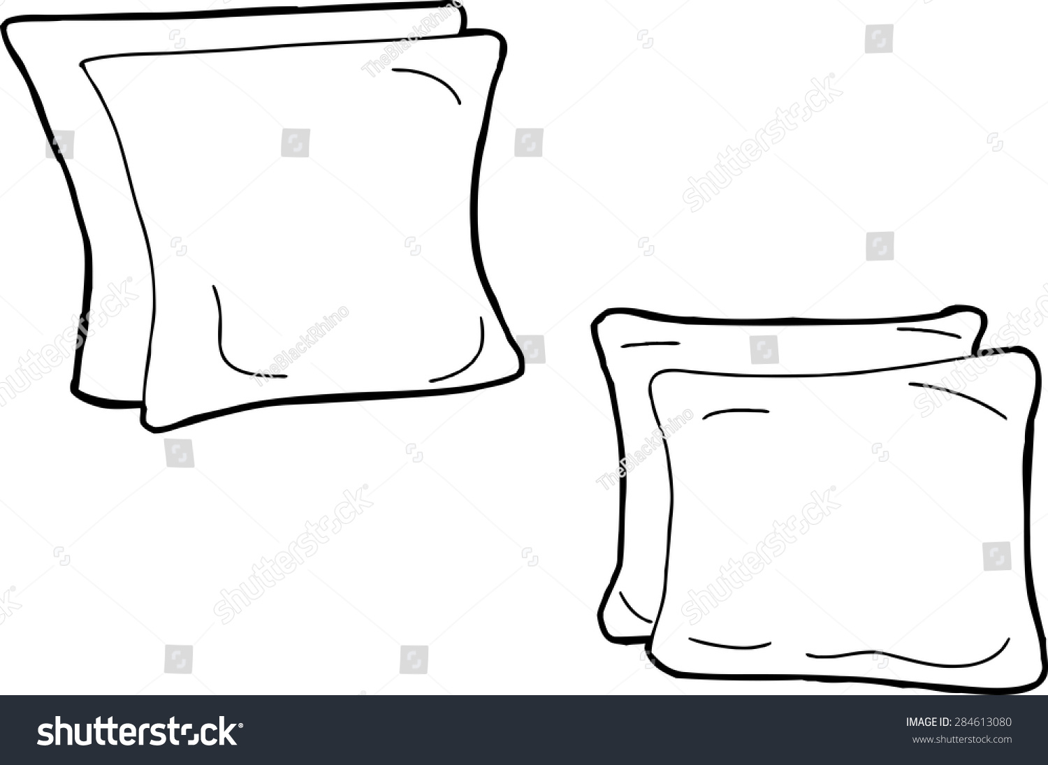 Set Hand Drawn Outline Cartoons Cushions Stock Vector (Royalty Free ...