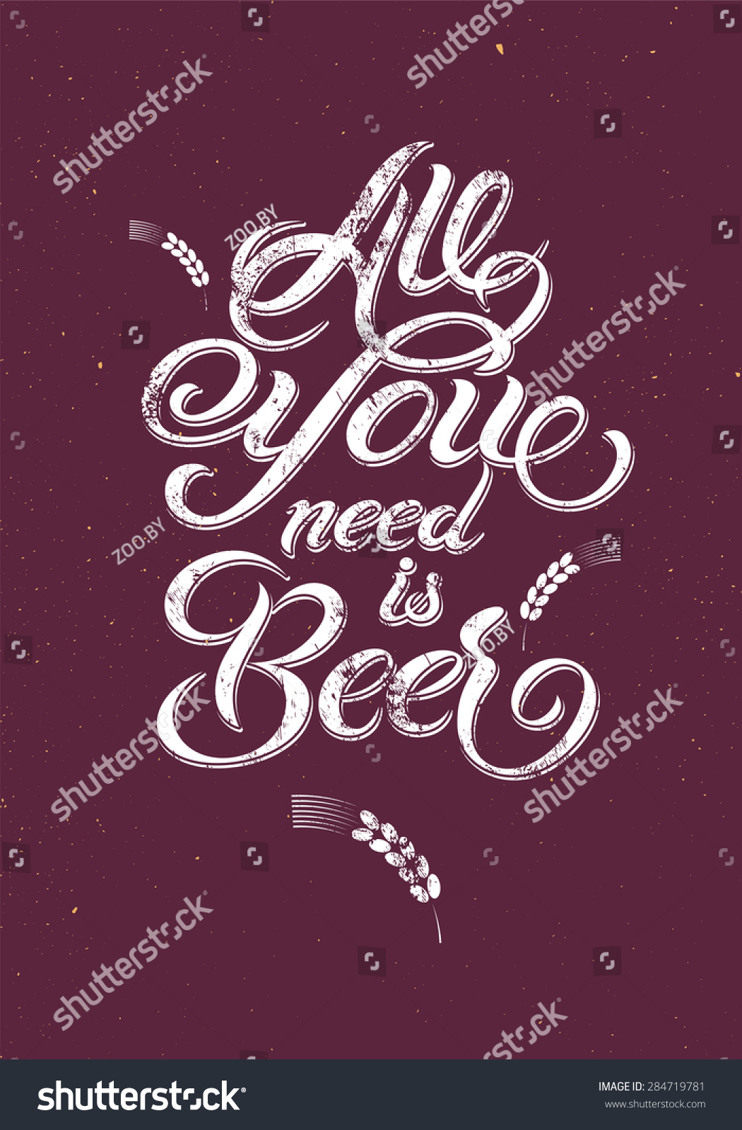 All You Need Beer Vintage Calligraphic Stock Vector Royalty Free 284719781 Shutterstock