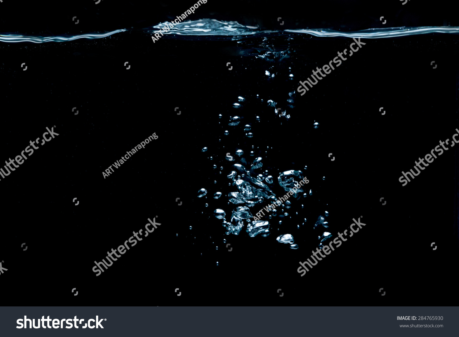 Bubbles Water On Dark Background Text Stock Photo 284765930 | Shutterstock