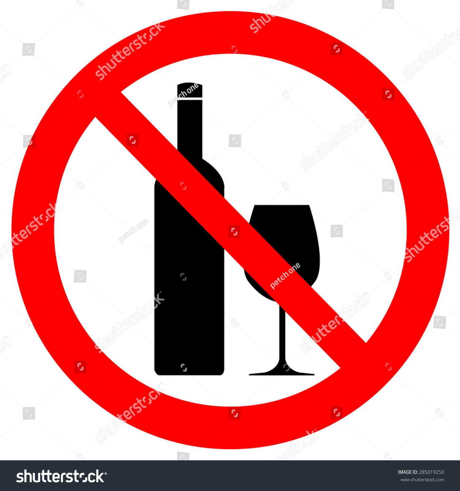 No Alcohol Drinksprohibits Sign Stock Vector (Royalty Free) 285019250 ...