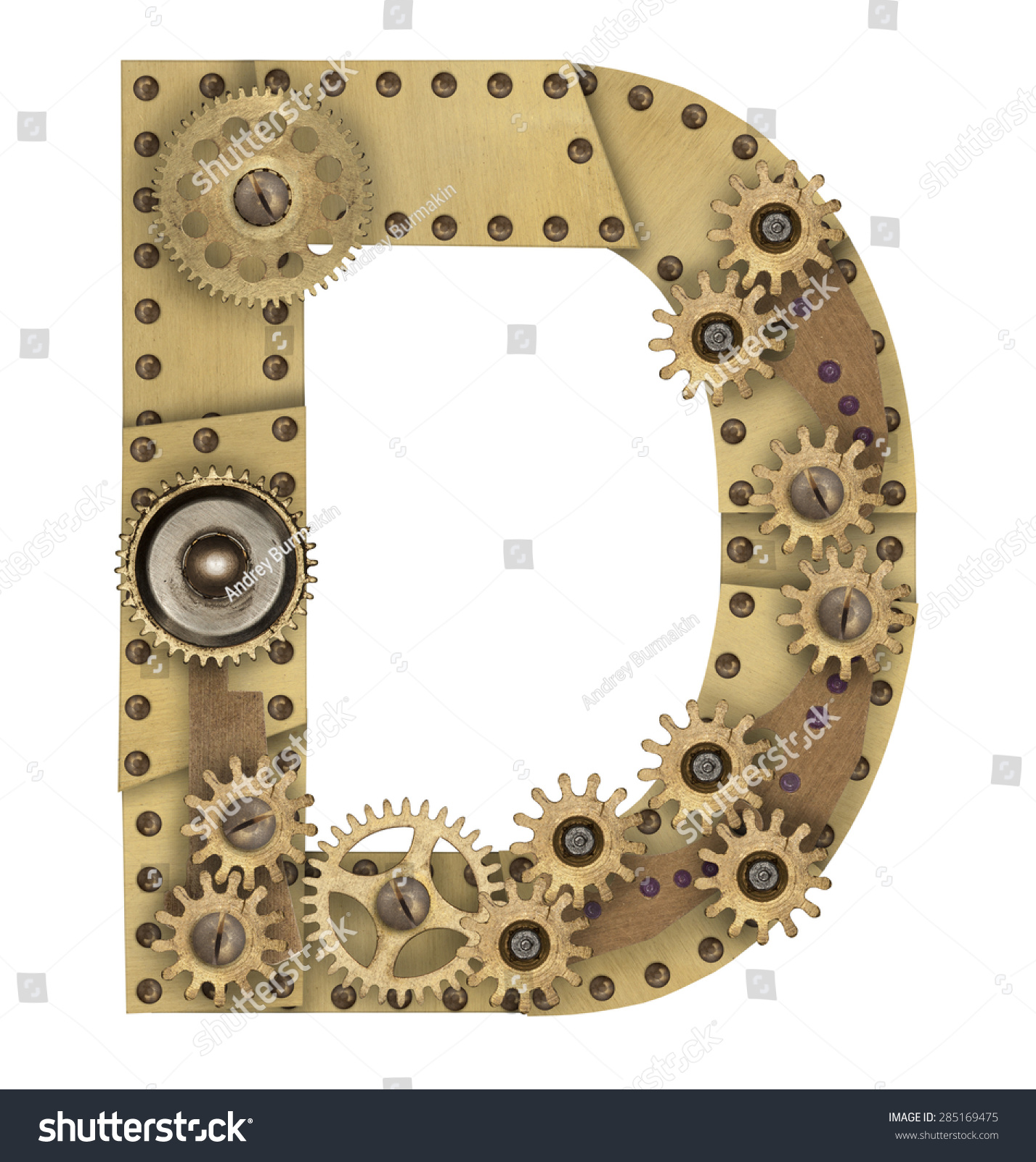 Steampunk Mechanical Metal Alphabet Letter D Stock Photo 285169475 ...