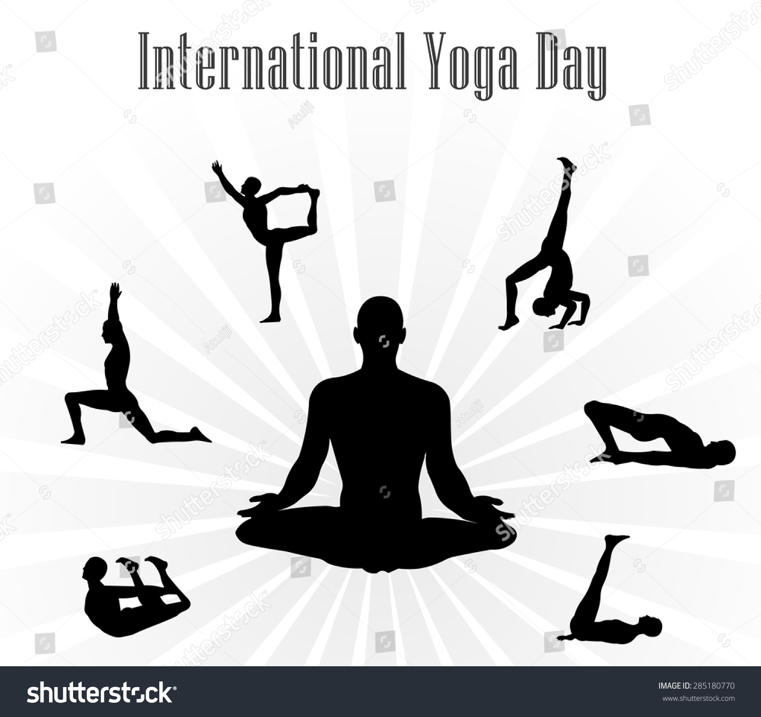 World Yoga Day Vector Illustration White Stock Vector (Royalty Free ...