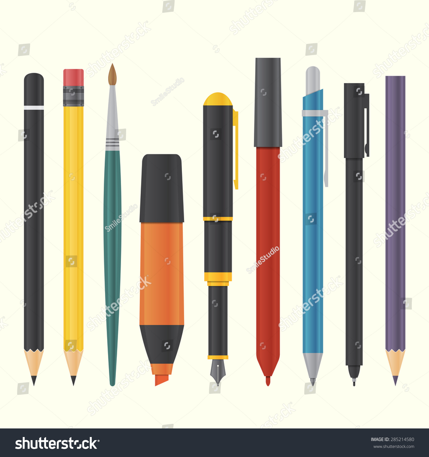 Basic Drawing Writing Tool Set Vector Stock Vector (Royalty Free ...