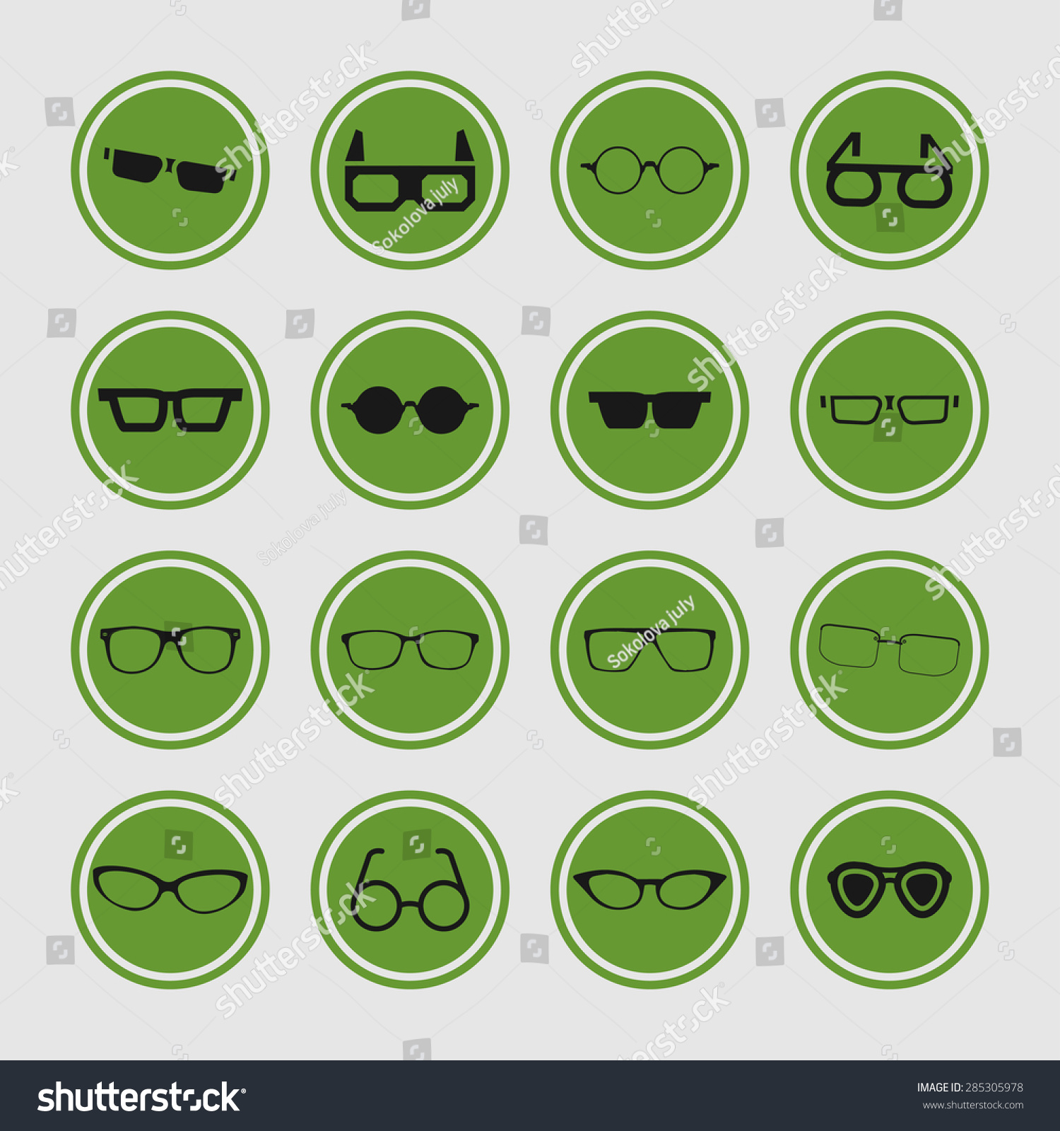 Glasses Icon Set Stock Vector Royalty Free 285305978 Shutterstock 2234