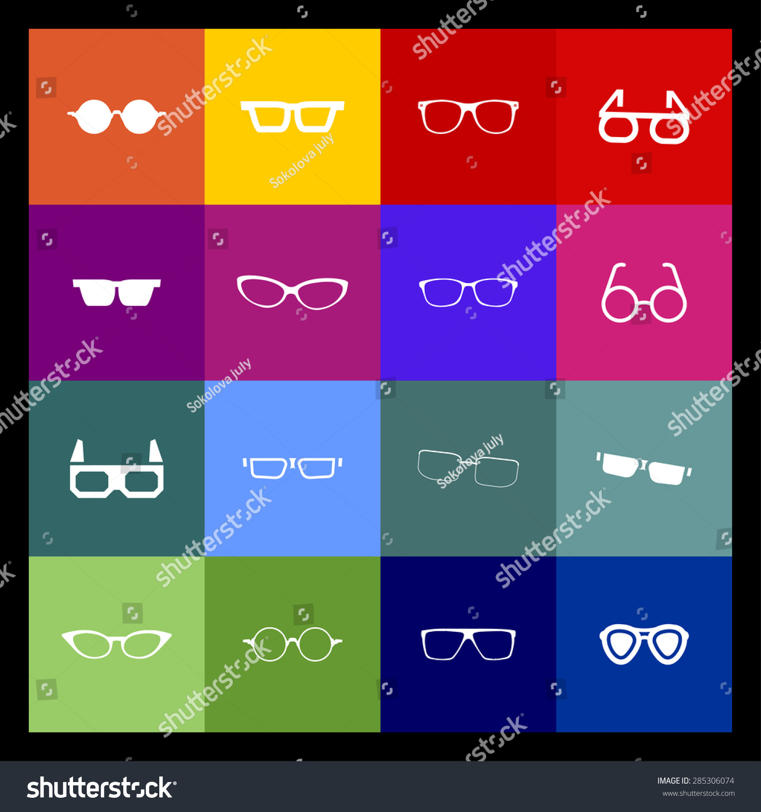 Glasses Icon Set Stock Vector Royalty Free 285306074 Shutterstock 4003