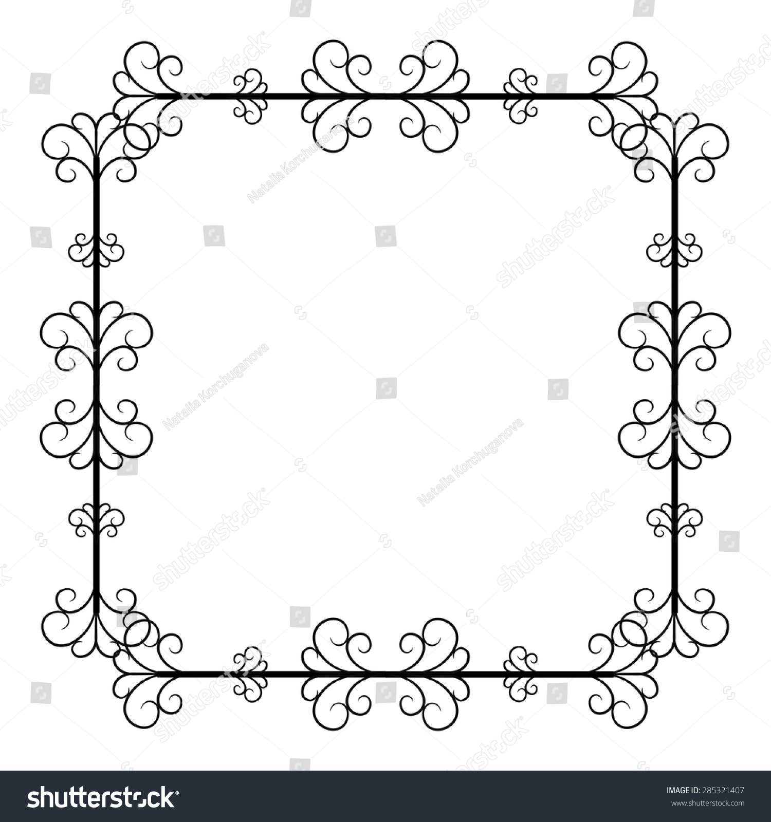 Black White Vintage Square Frame On Stock Vector (Royalty Free ...