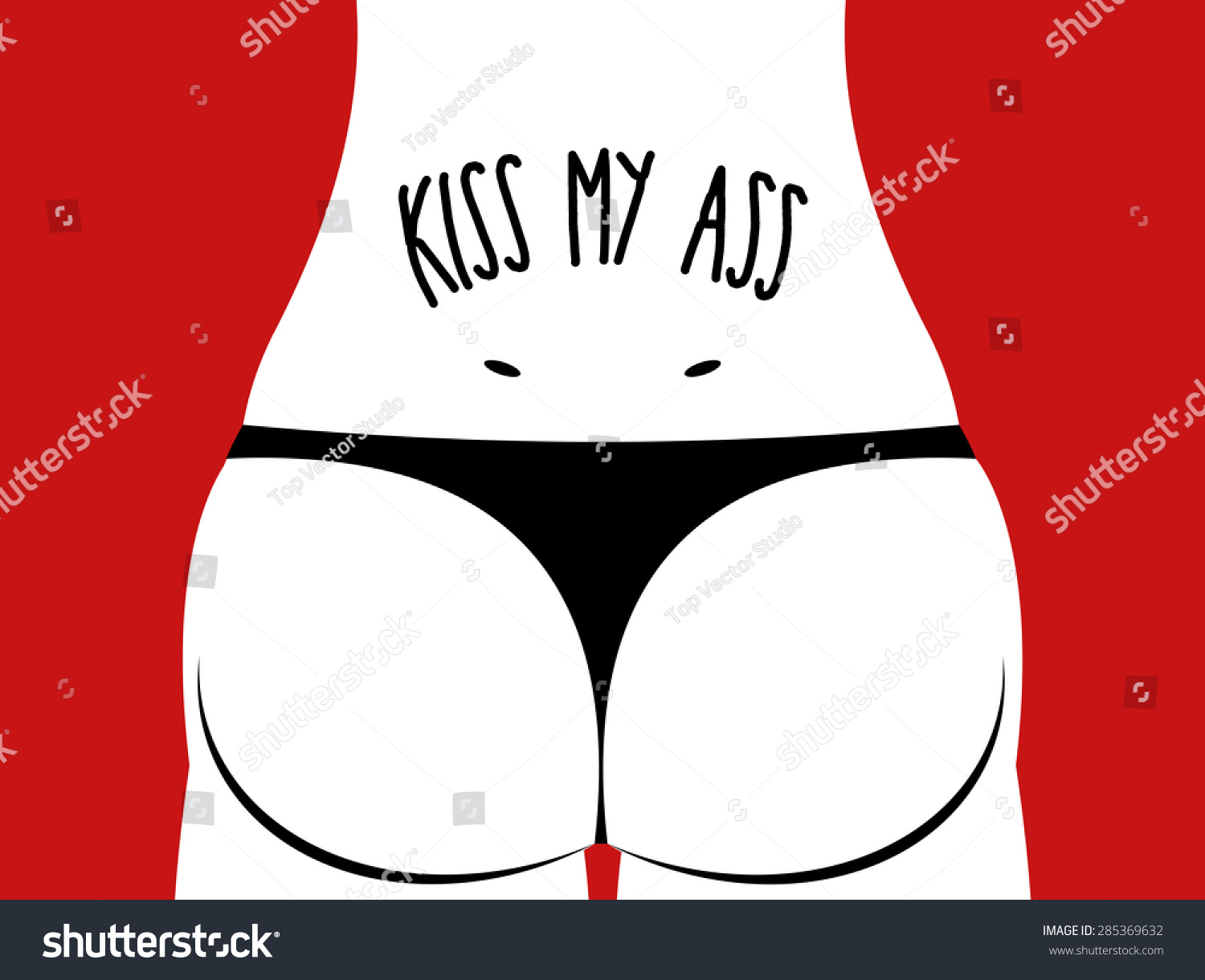 Kiss My Ass Girl Swimsuit Back Stock