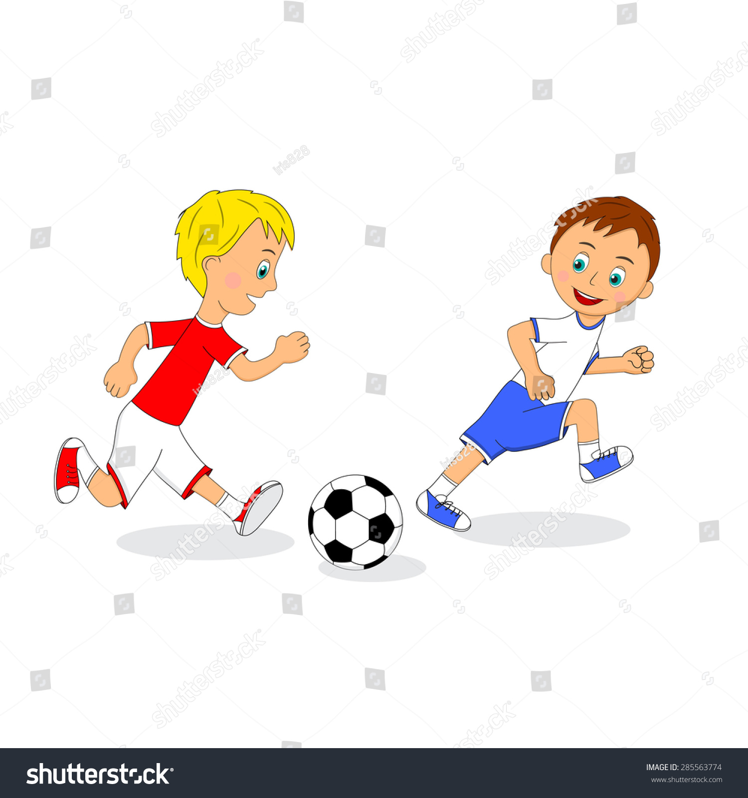 Мальчик играет в футбол иллюстрация