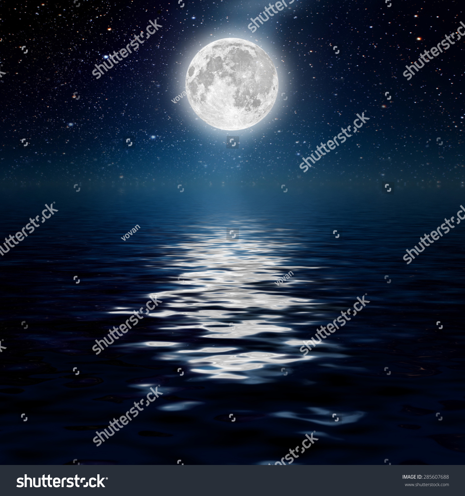 Backgrounds Night Sky Stars Moon Clouds Stock Photo 285607688 ...