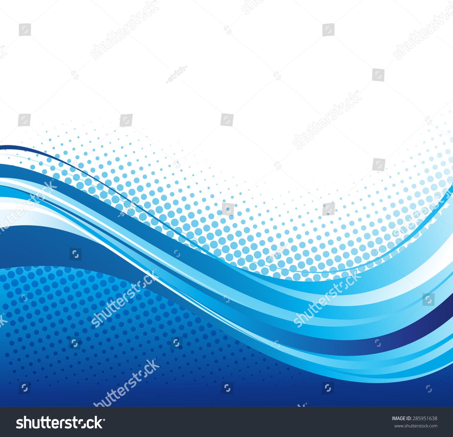 Vector Abstract Blue Color Curved Lines Stock Vector (royalty Free 