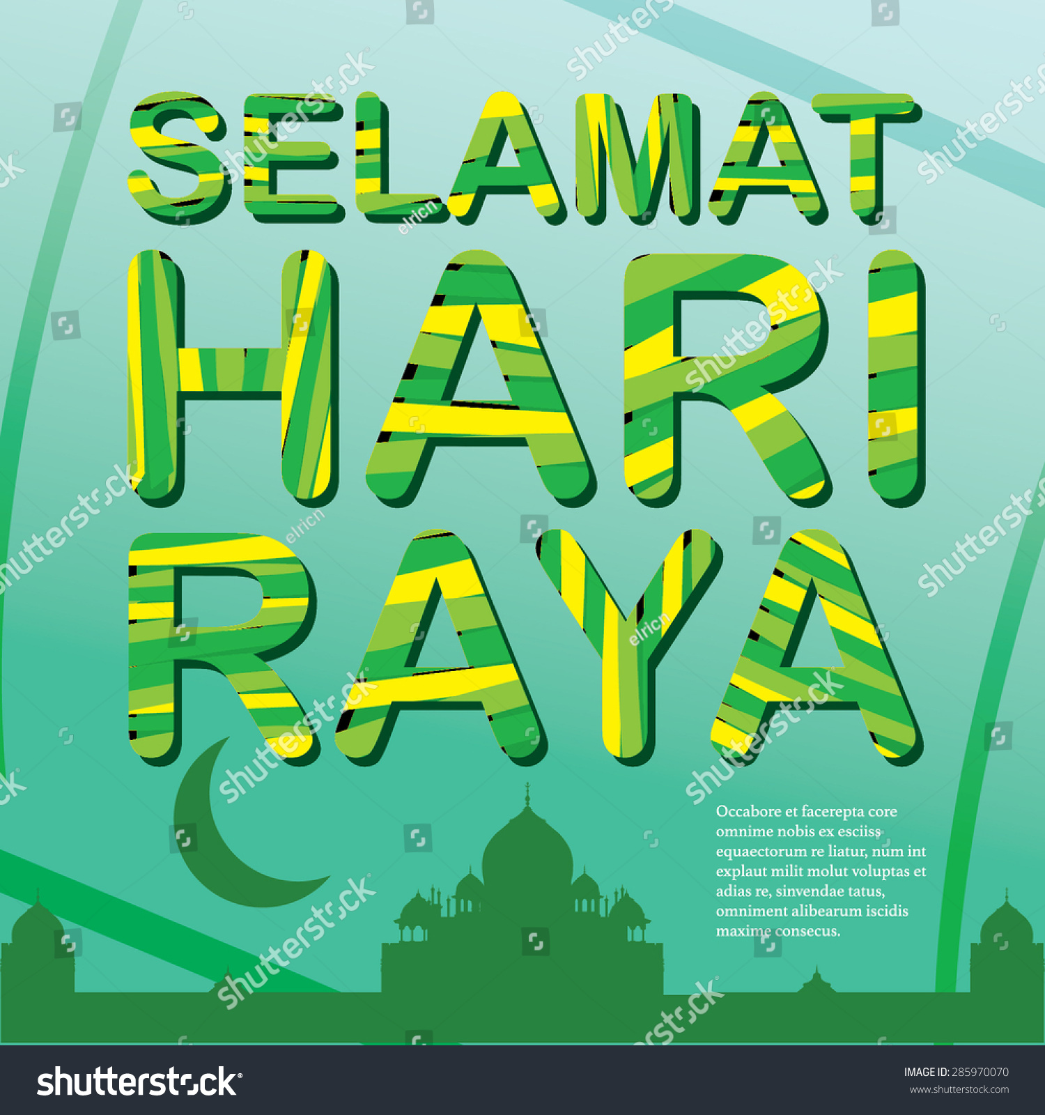 Vektor Stok Hari Raya Aidilfitri Typography Element Season Tanpa Royalti Shutterstock