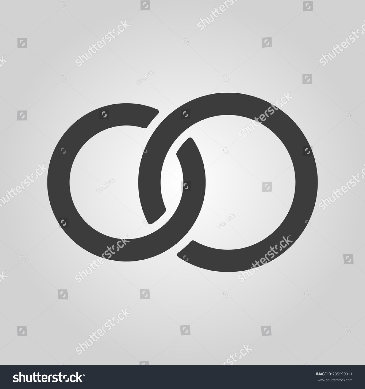 United Wedding Ring Icon Marriage Glans Stock Vector (Royalty Free ...