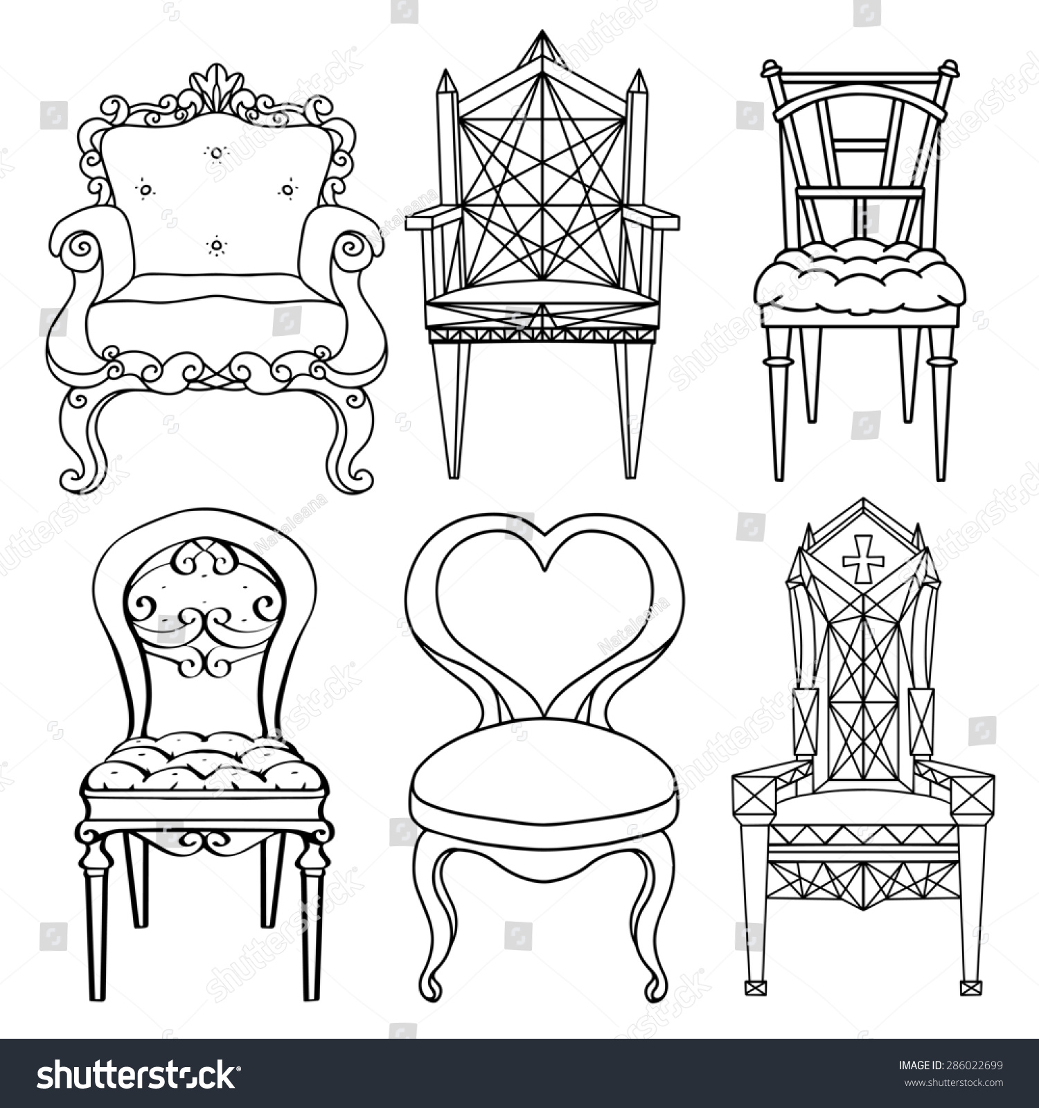 Эскизы красивых стульев