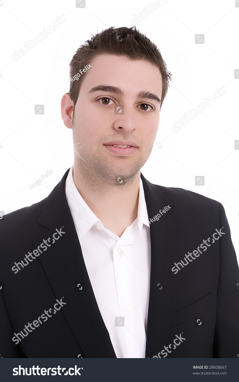 Young Boy Portrait Isolated White Background Stock Photo 28608667 ...