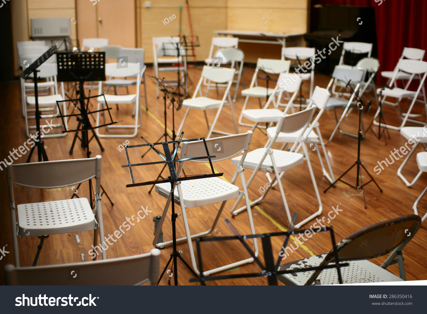 music stand and chair