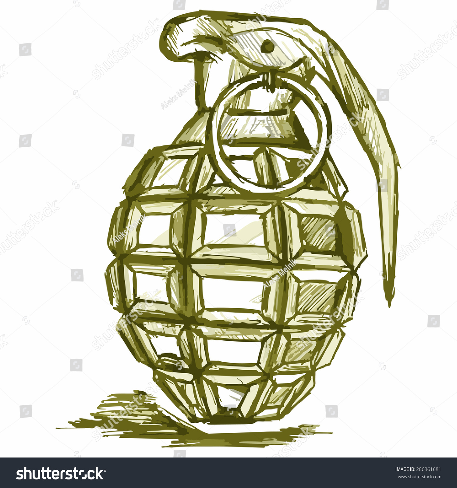 Vector Grenade Cotter Object Used War Stock Vector (Royalty Free ...