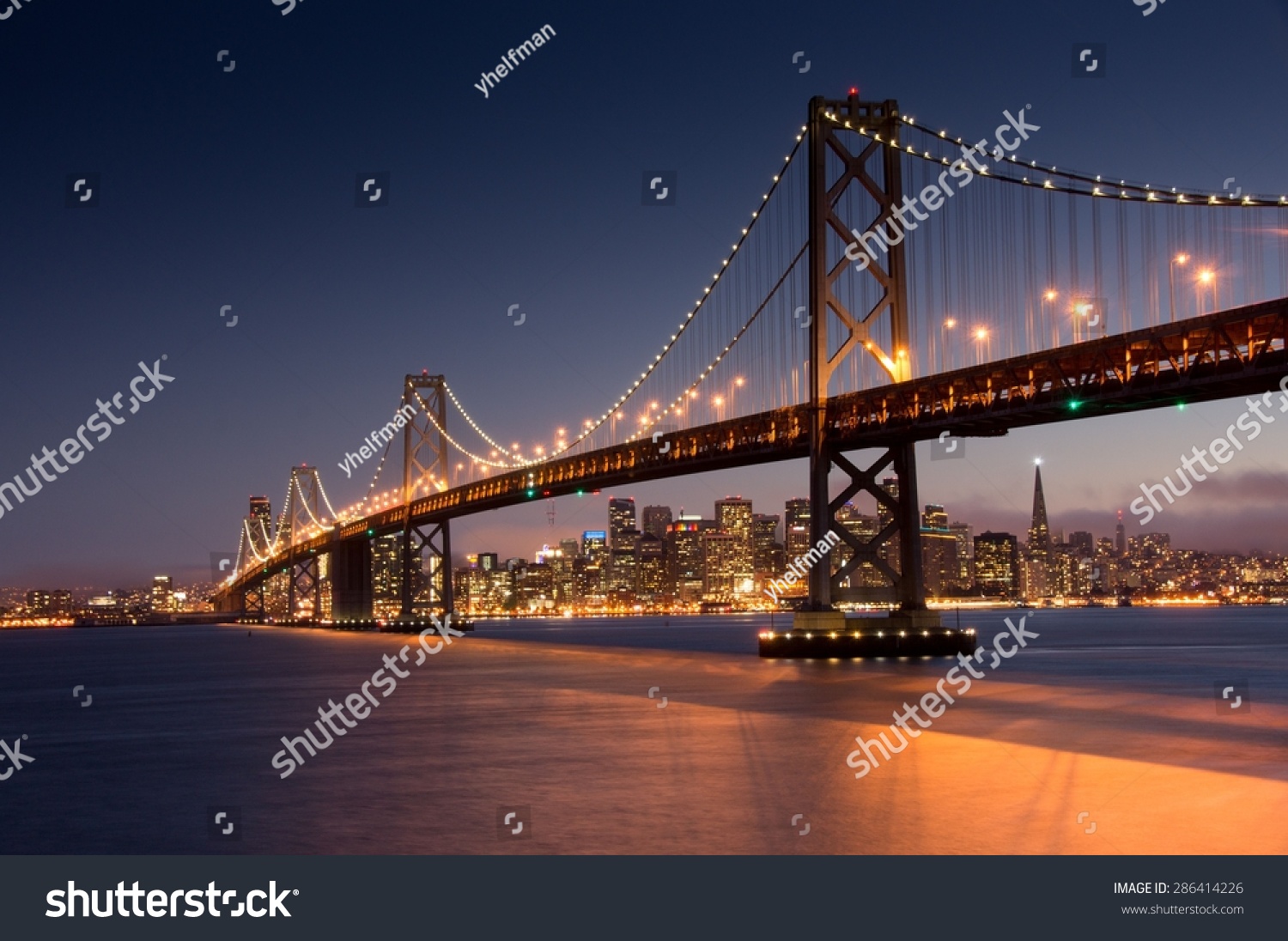 San Francisco Bridge Night Stock Photos Images Photography Shutterstock