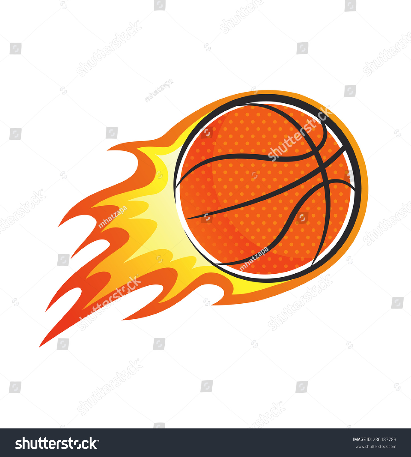 Flaming Basket Ball Stock Vector (Royalty Free) 286487783 | Shutterstock