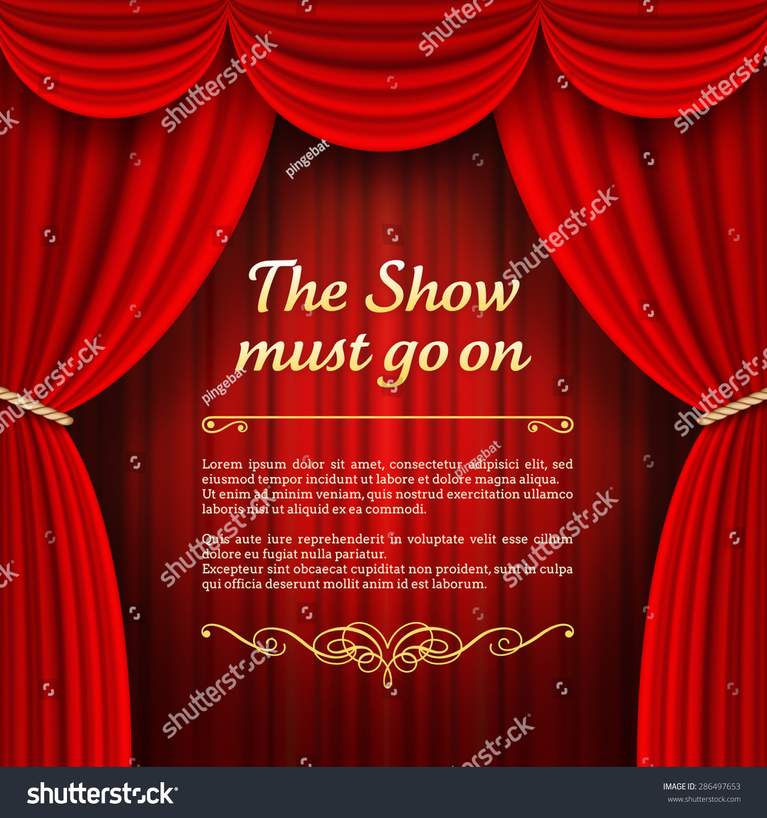 Vector Illustrations Theater Stage Red Full Stock Vector (Royalty Free ...