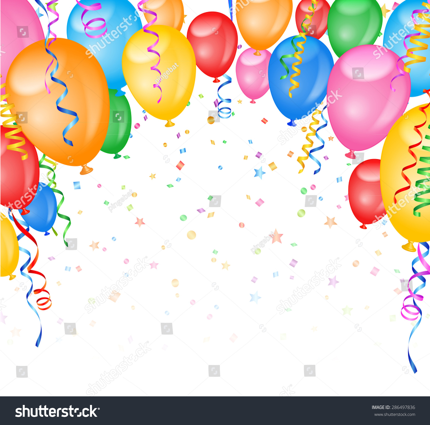 Party Frame Balloons Confetti Stock Vector (royalty Free) 286497836 