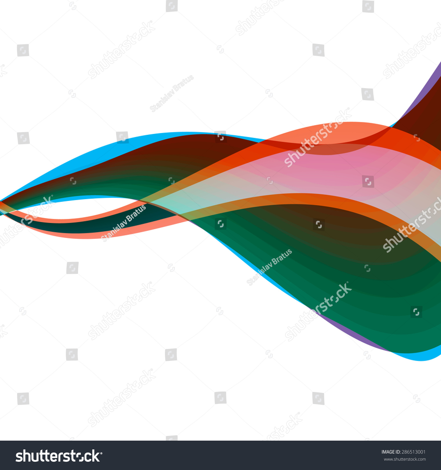 Colorful Abstract Waves Background Composition Vector Stock Vector