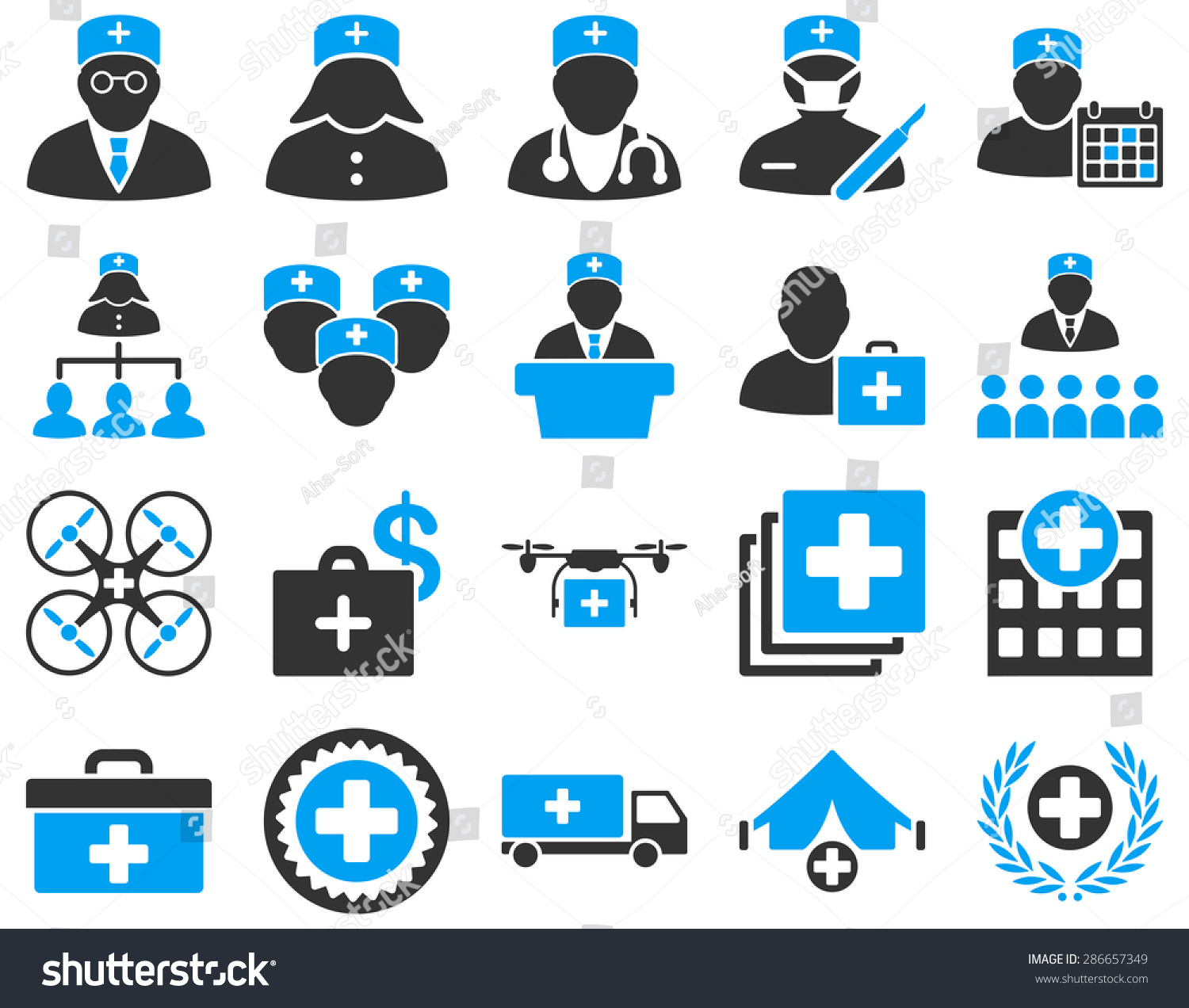 Medical Icon Set Style Bicolor Icons Stock Vector (Royalty Free ...