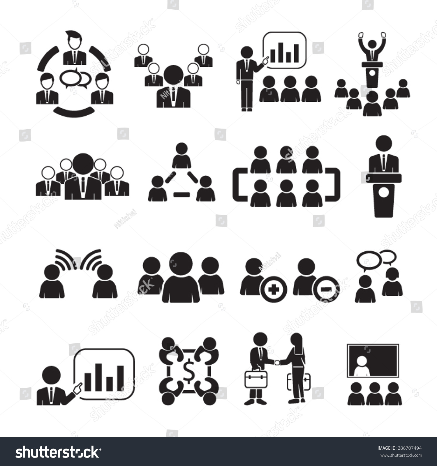 Meeting Iconsvector Stock Vector (Royalty Free) 286707494 | Shutterstock