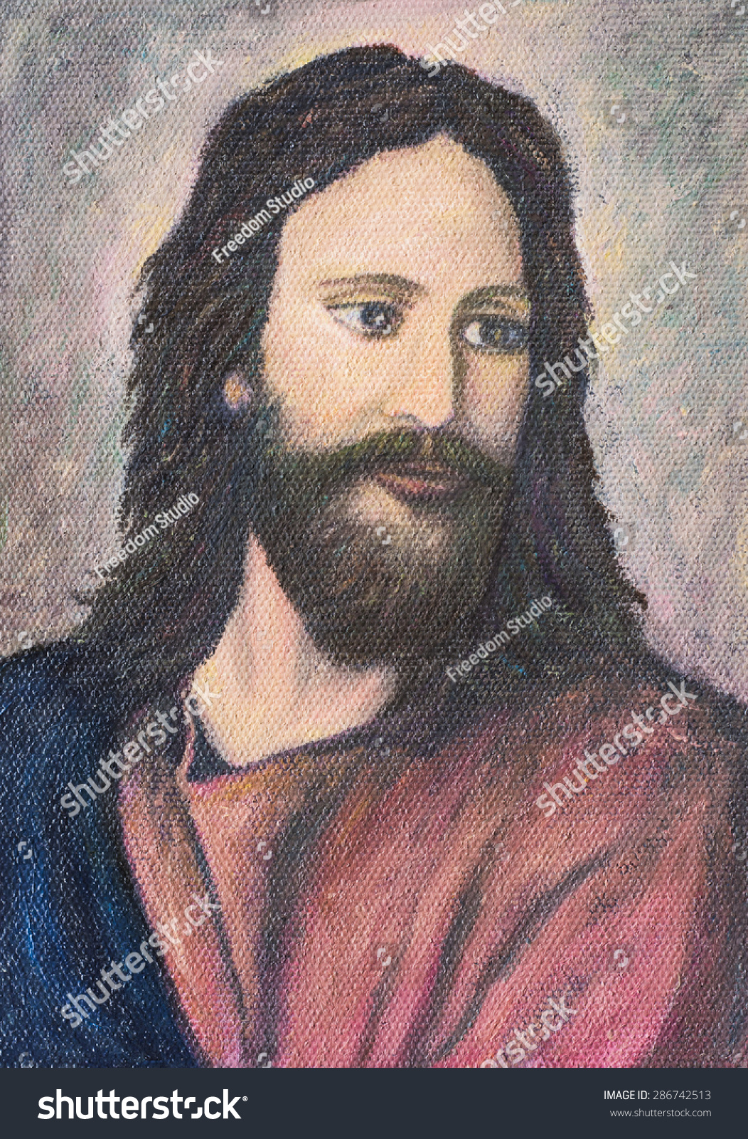 Image Jesus Christ Original Oil Painting Stock Illustration 286742513 ...