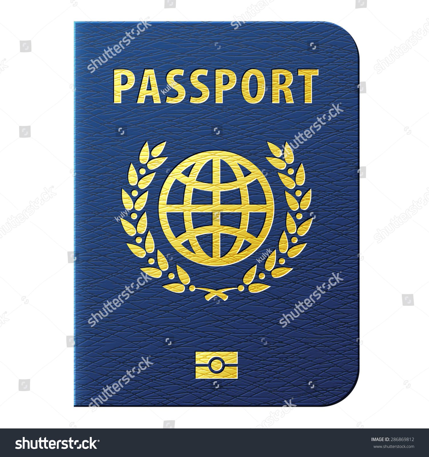 Blue Biometric Passport Isolated On White Stock Vector (Royalty Free ...