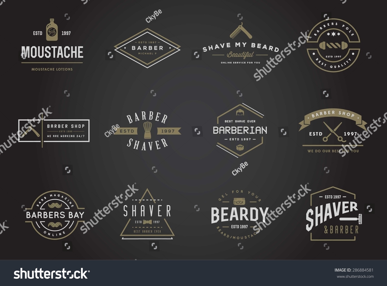 Set Vector Hairdresser Barber Shop Elements Stock Vector (Royalty Free ...