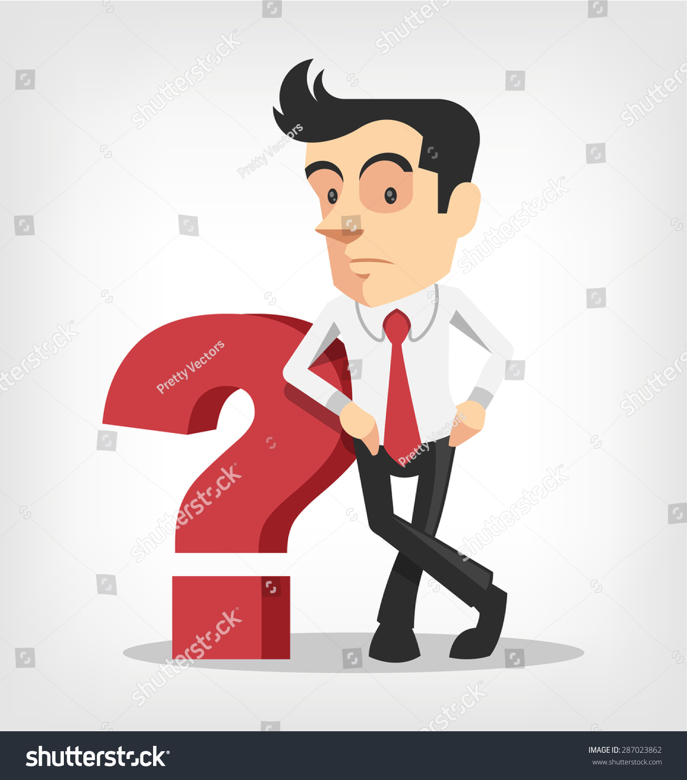 Business Man Question Mark Vector Flat Stock Vector (Royalty Free ...