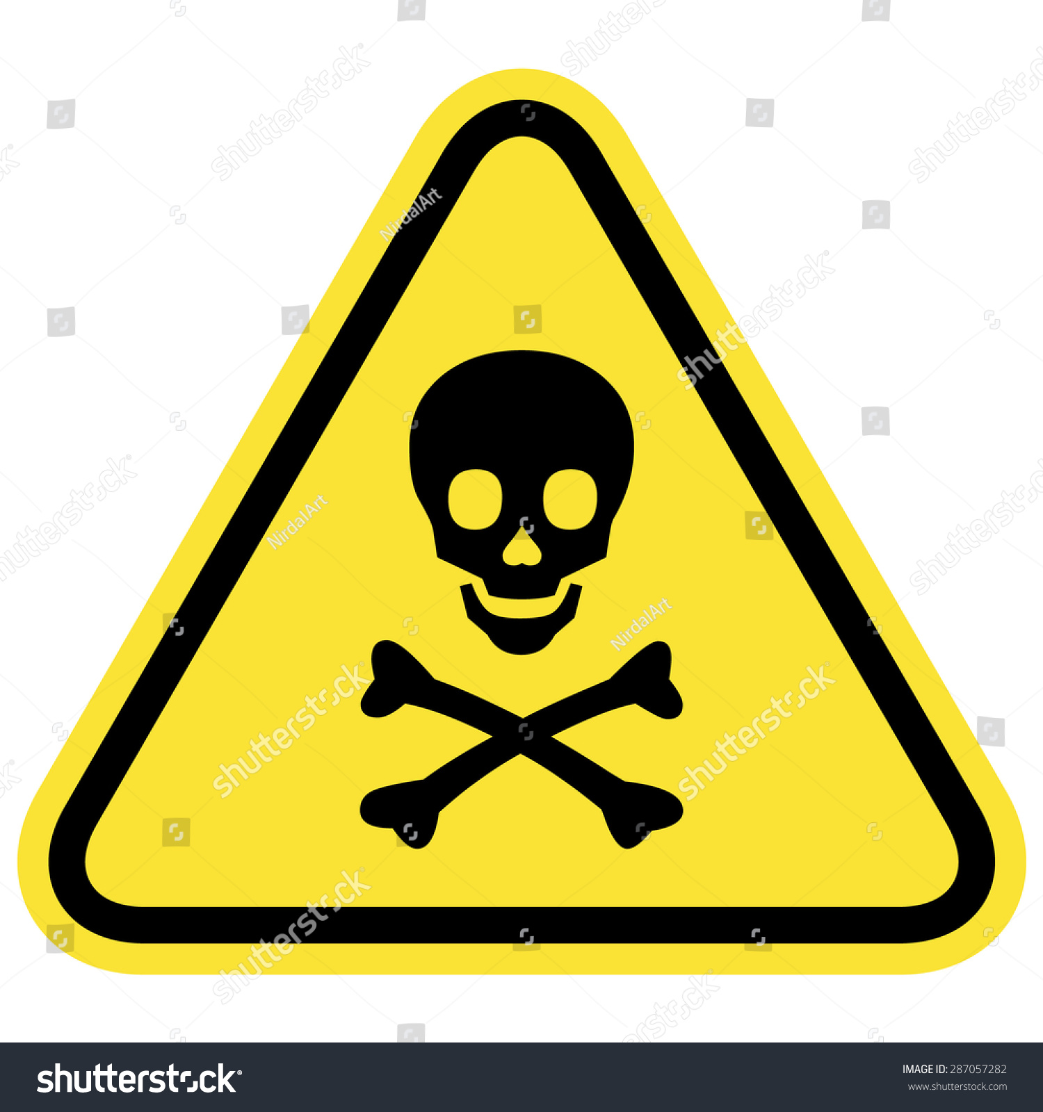 Skull Bones Warning Sign Stock Vector (Royalty Free) 287057282 ...