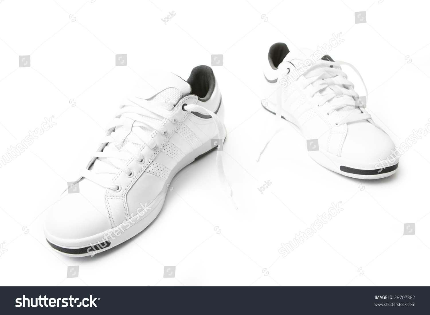 Pair Tennis Sneakers Over White Background Stock Photo 28707382 ...