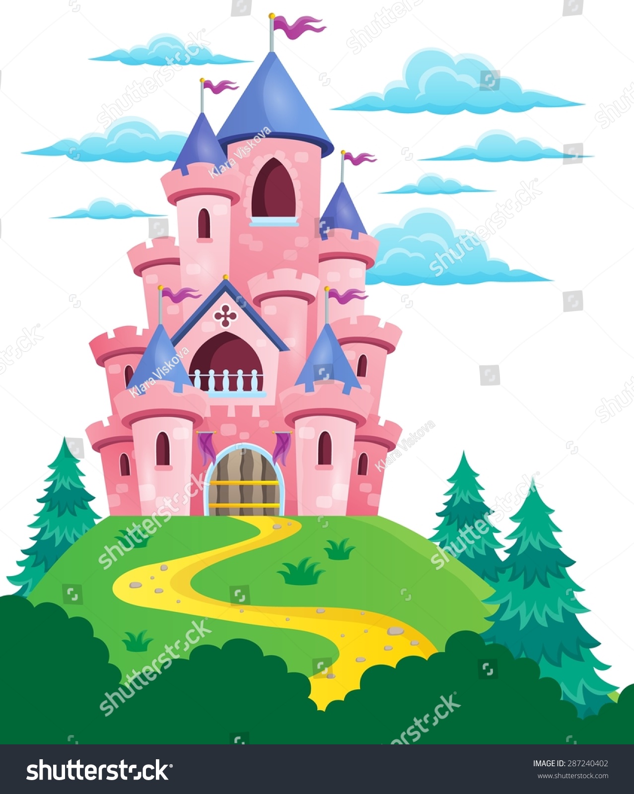 Pink Castle Theme Image 2 Eps10 Stock Vector (Royalty Free) 287240402 ...