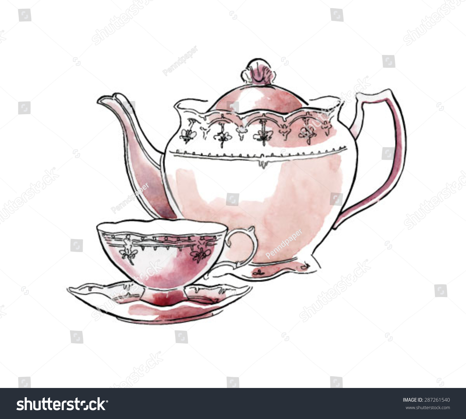 Текстура рисунок на чайный сервиз