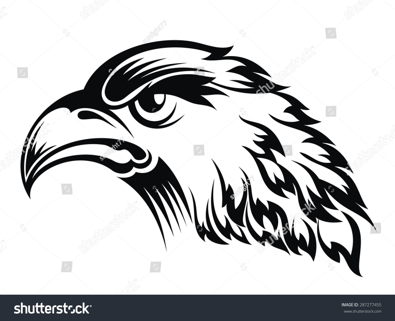 Realistic Eagle Head Stock Vector (Royalty Free) 287277455 | Shutterstock