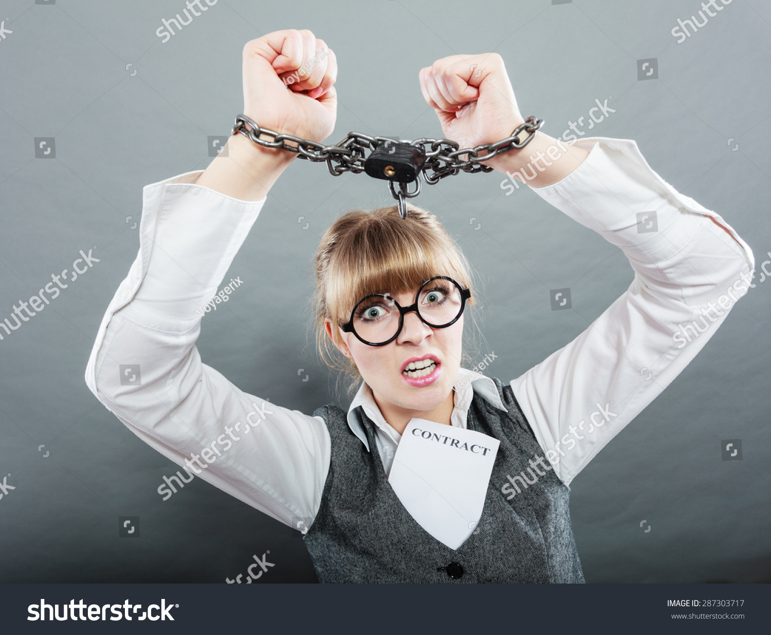 Crime Arrest Jail Business Concept Angry Stock Photo 287303717 ...